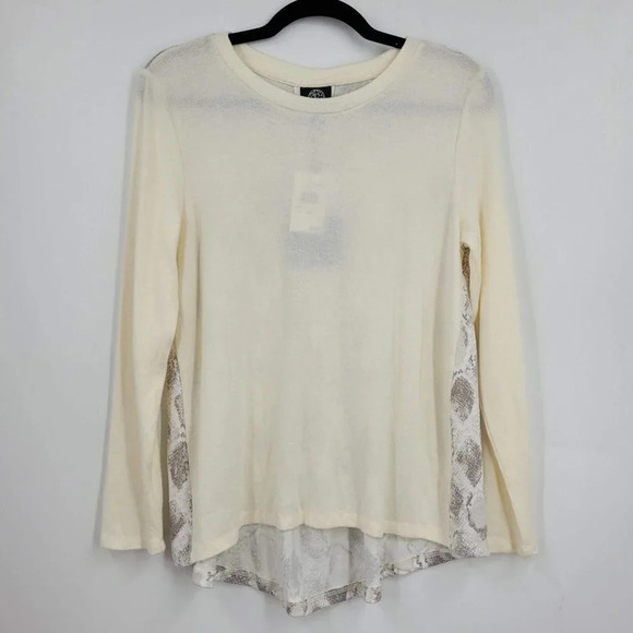 Bobeau Women's Amie Brushed Pullover Knit Sweater in Sand Snake Size S NWT - Picture 1 of 10